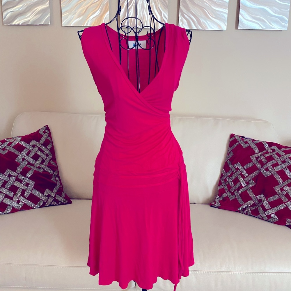 Beach Time | hot pink midi beach cover dress